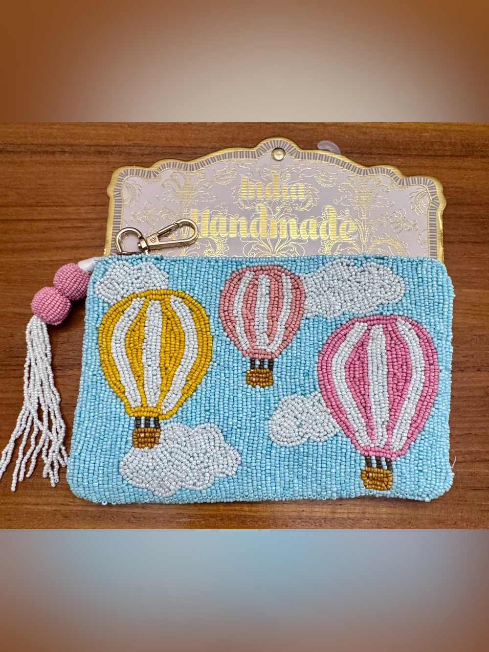 Handmade Beaded Hot Air Balloon Clutch